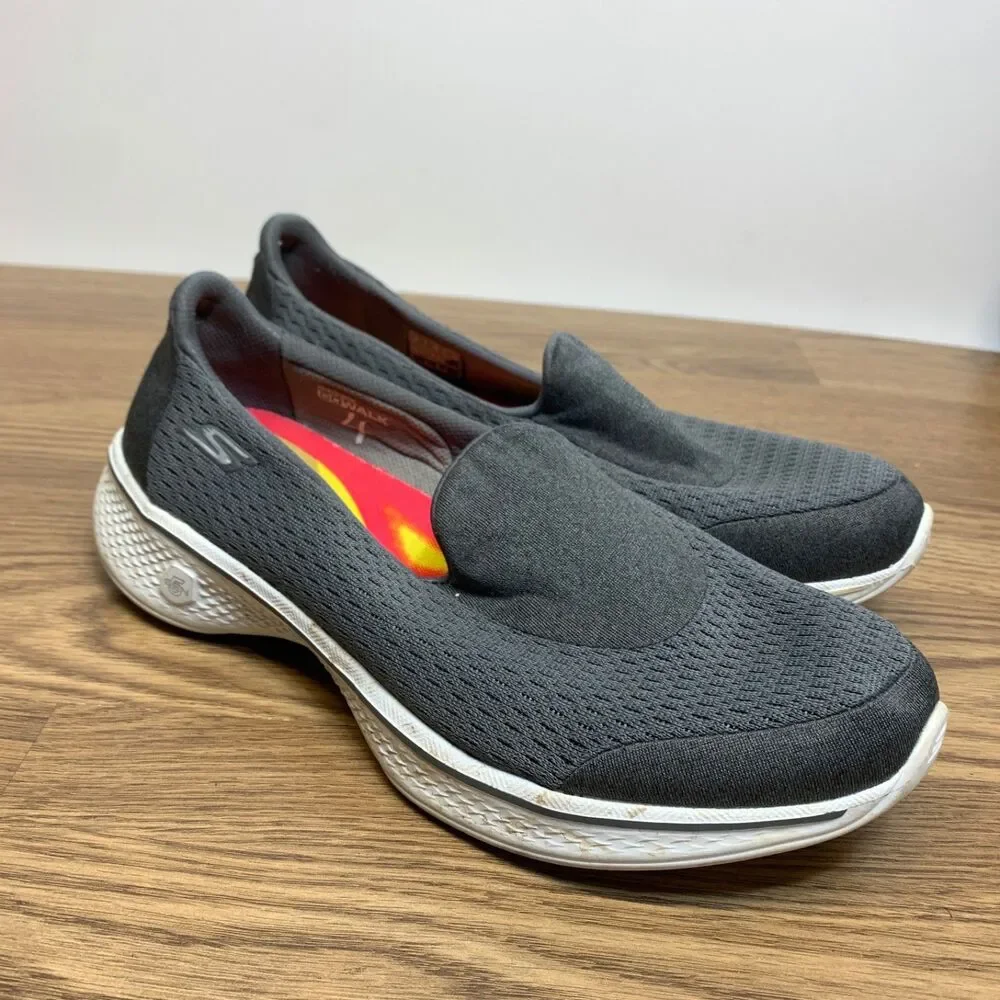 Skechers Go Walk 4 GoGaMax Memory Foam Gray Slip On‎ Shoes 14148 Womens Size 10